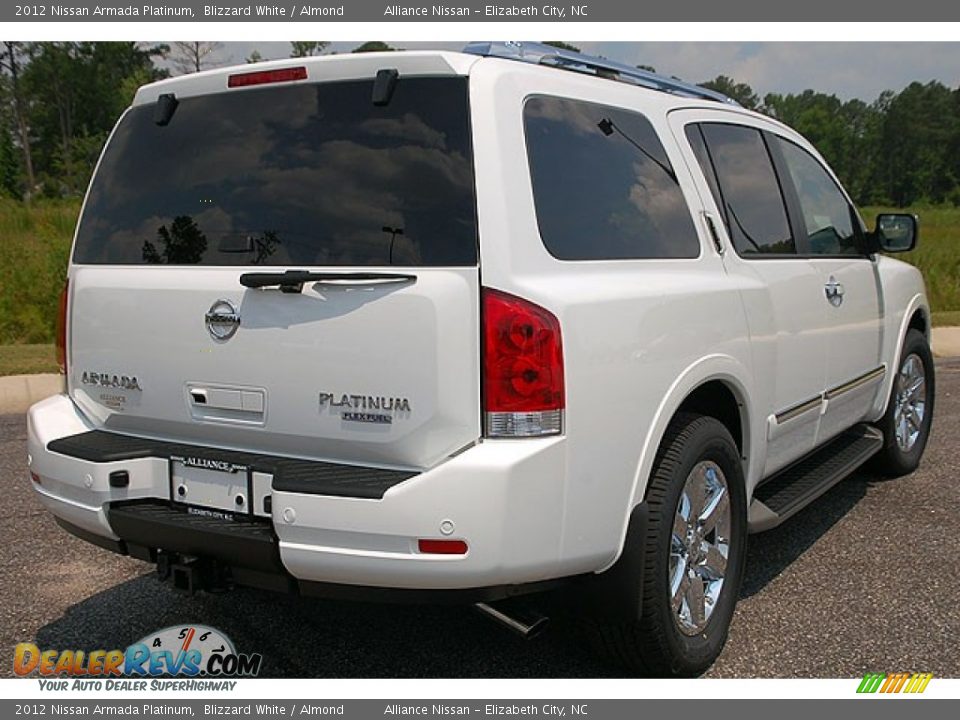 2012 Nissan Armada Platinum Blizzard White / Almond Photo #5