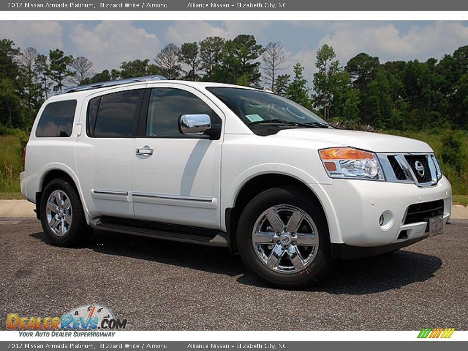 2012 Nissan Armada Platinum Blizzard White / Almond Photo #7