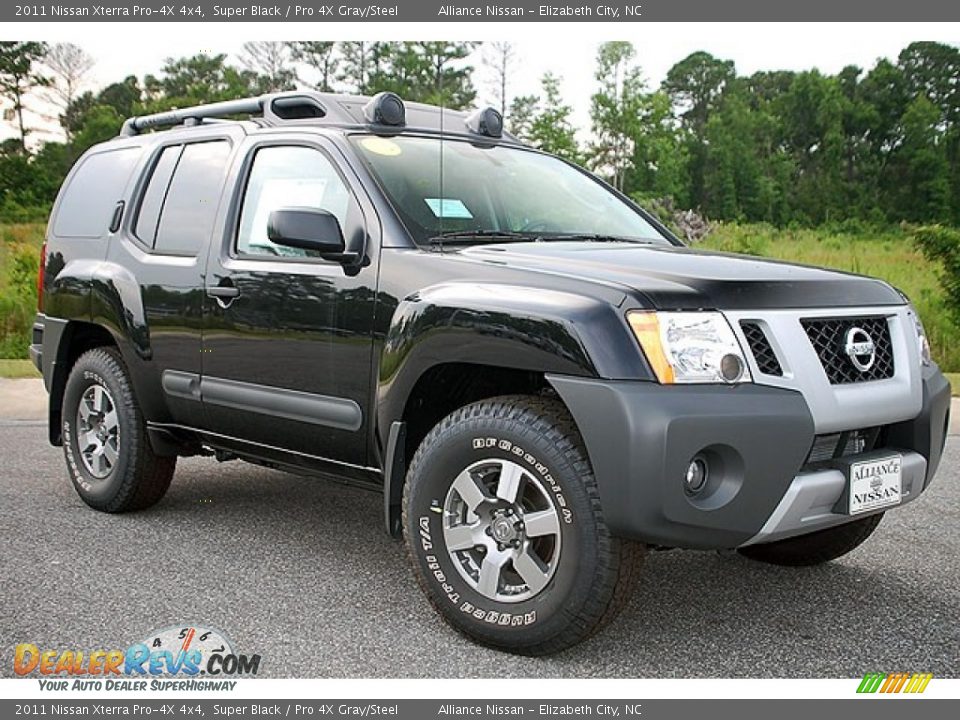 2011 Nissan Xterra Pro-4X 4x4 Super Black / Pro 4X Gray/Steel Photo #7