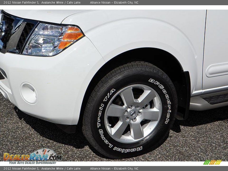 2012 Nissan Pathfinder S Avalanche White / Cafe Latte Photo #2