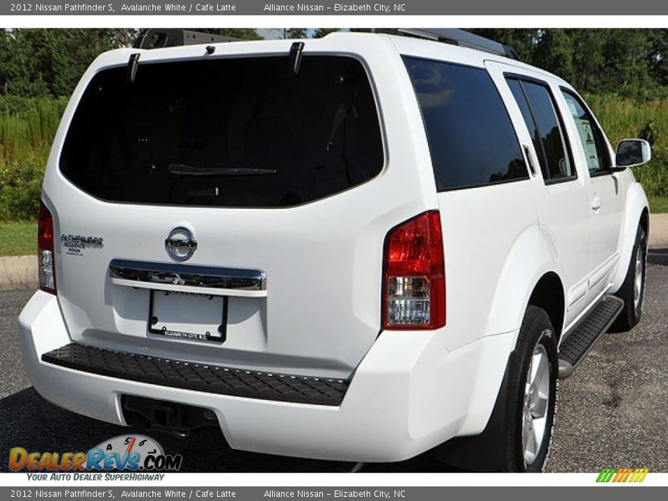 2012 Nissan Pathfinder S Avalanche White / Cafe Latte Photo #3