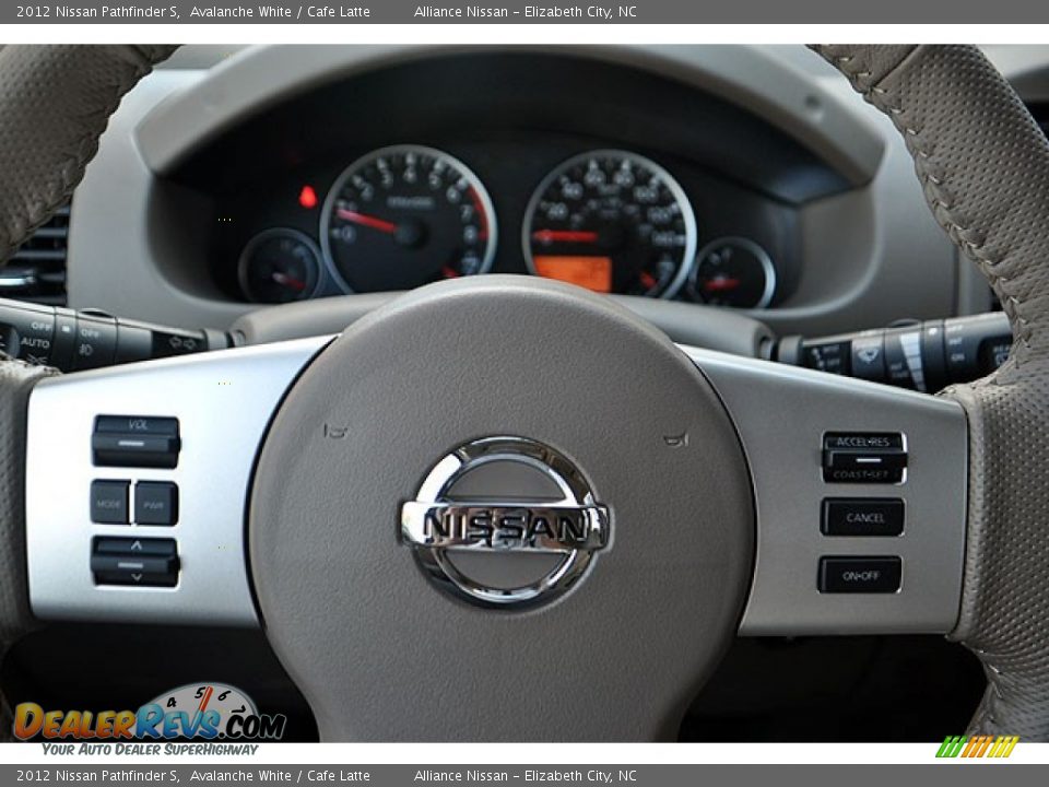 2012 Nissan Pathfinder S Avalanche White / Cafe Latte Photo #7