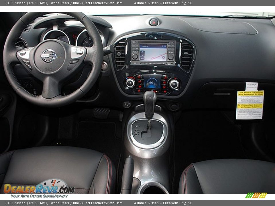 2012 Nissan Juke SL AWD White Pearl / Black/Red Leather/Silver Trim Photo #19