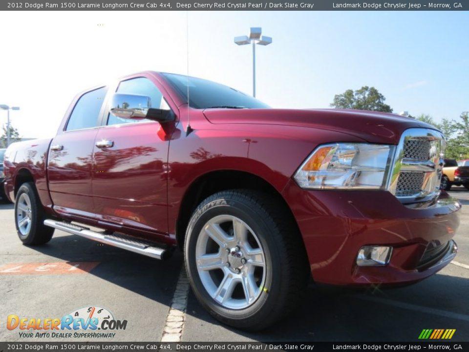 2012 Dodge Ram 1500 Laramie Longhorn Crew Cab 4x4 Deep Cherry Red Crystal Pearl / Dark Slate Gray Photo #4