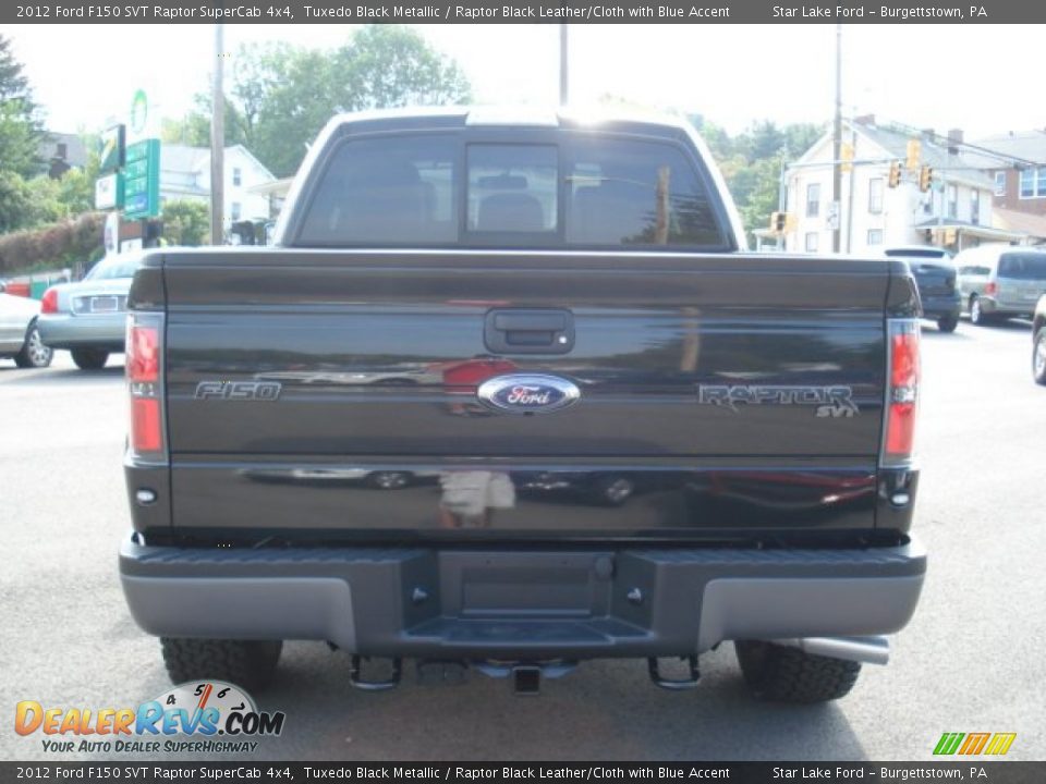 2012 Ford F150 SVT Raptor SuperCab 4x4 Tuxedo Black Metallic / Raptor Black Leather/Cloth with Blue Accent Photo #6