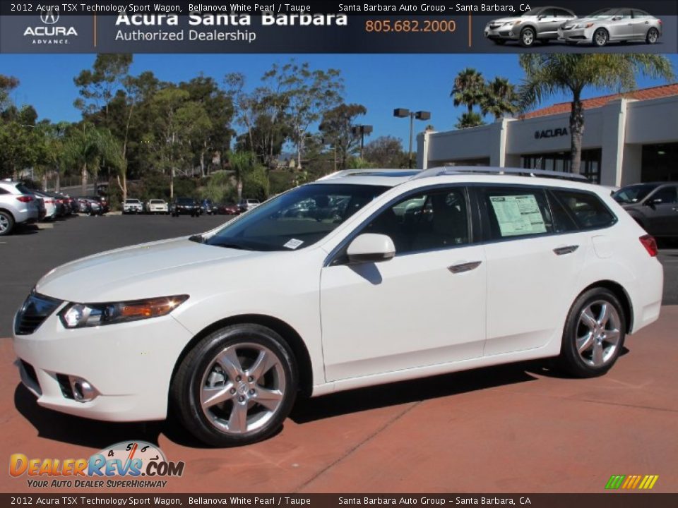 2012 Acura TSX Technology Sport Wagon Bellanova White Pearl / Taupe Photo #1