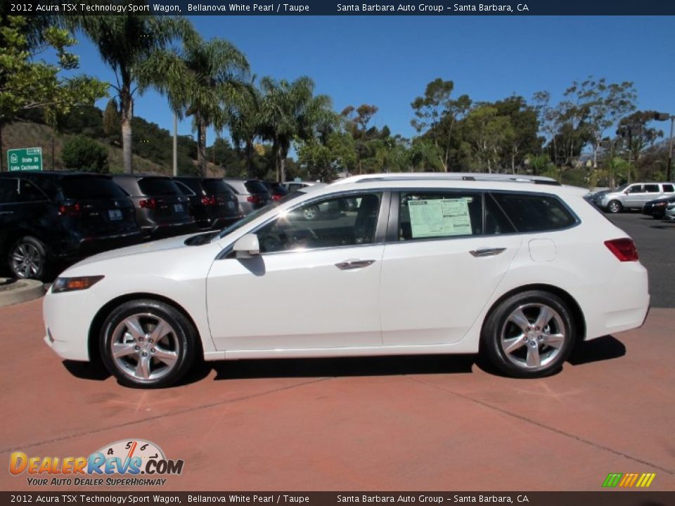 2012 Acura TSX Technology Sport Wagon Bellanova White Pearl / Taupe Photo #2