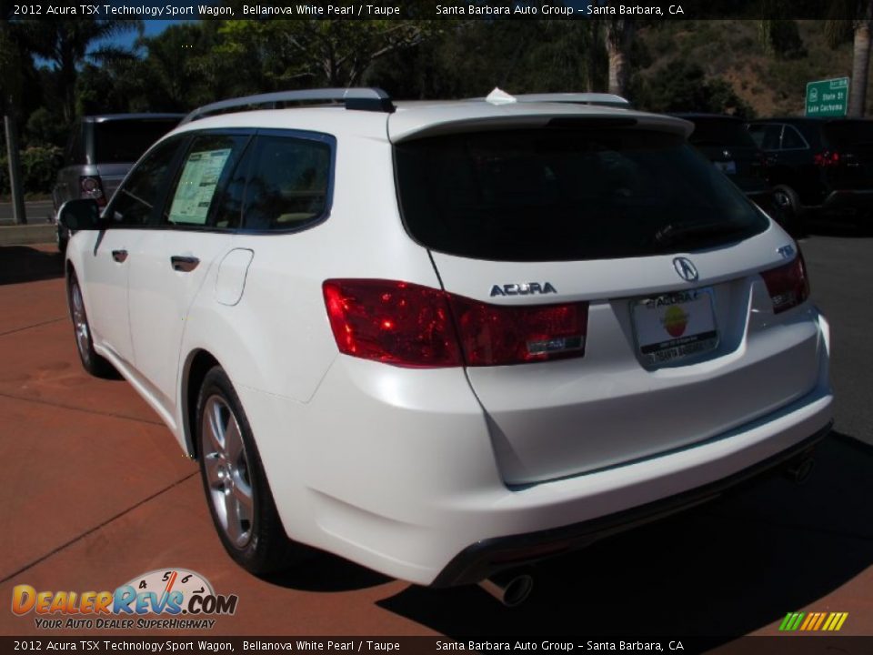 2012 Acura TSX Technology Sport Wagon Bellanova White Pearl / Taupe Photo #3