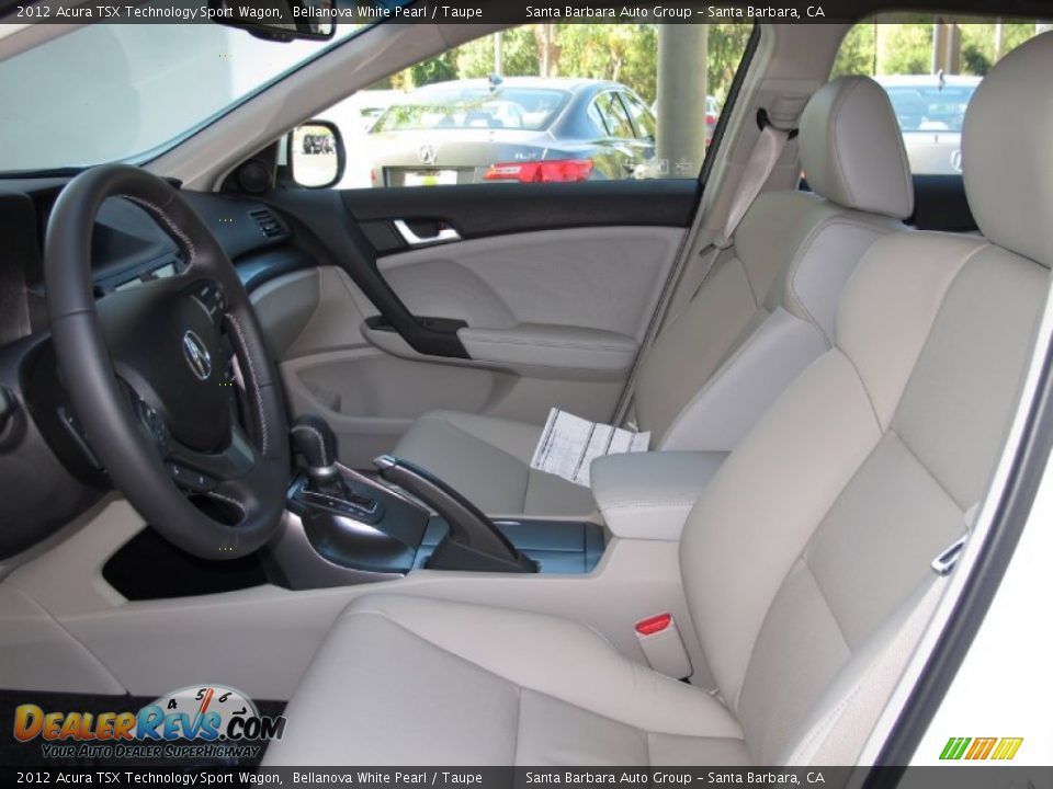 2012 Acura TSX Technology Sport Wagon Bellanova White Pearl / Taupe Photo #8