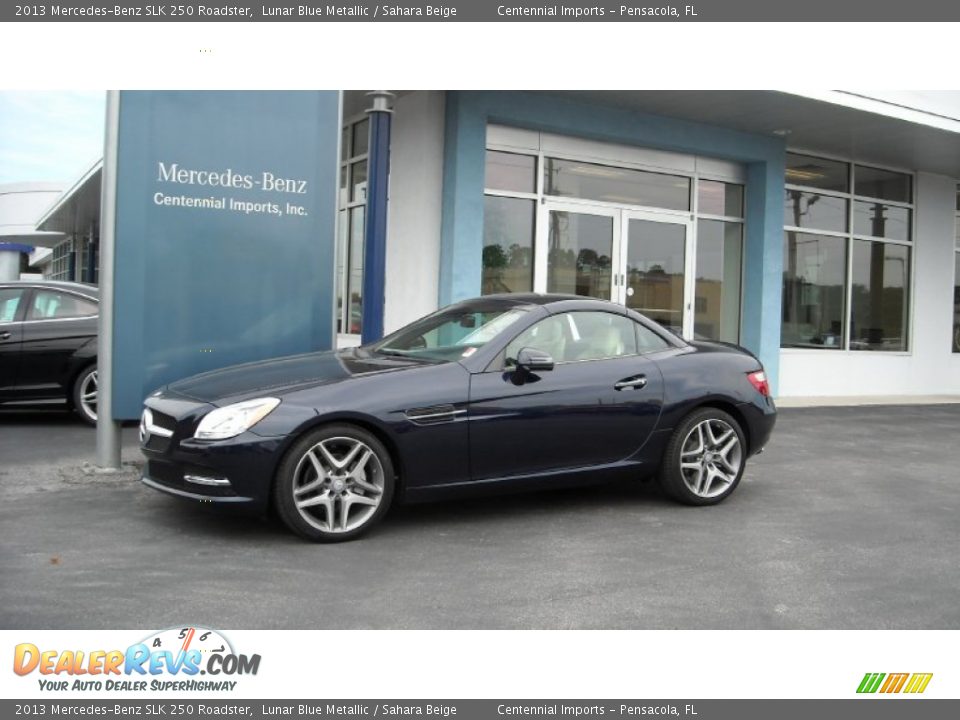 2013 Mercedes-Benz SLK 250 Roadster Lunar Blue Metallic / Sahara Beige Photo #1