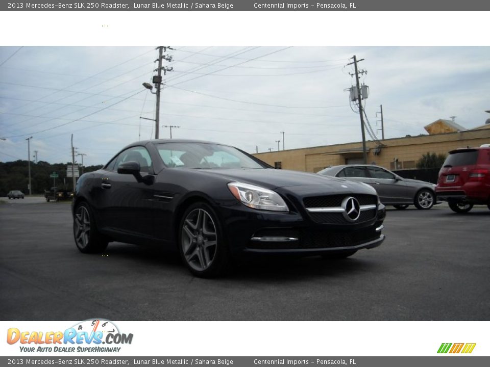 2013 Mercedes-Benz SLK 250 Roadster Lunar Blue Metallic / Sahara Beige Photo #7