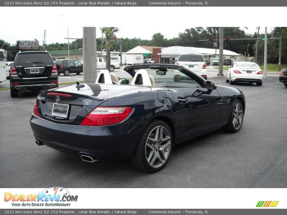 2013 Mercedes-Benz SLK 250 Roadster Lunar Blue Metallic / Sahara Beige Photo #15