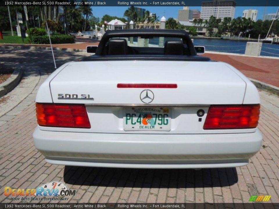 1992 Mercedes-Benz SL 500 Roadster Arctic White / Black Photo #4