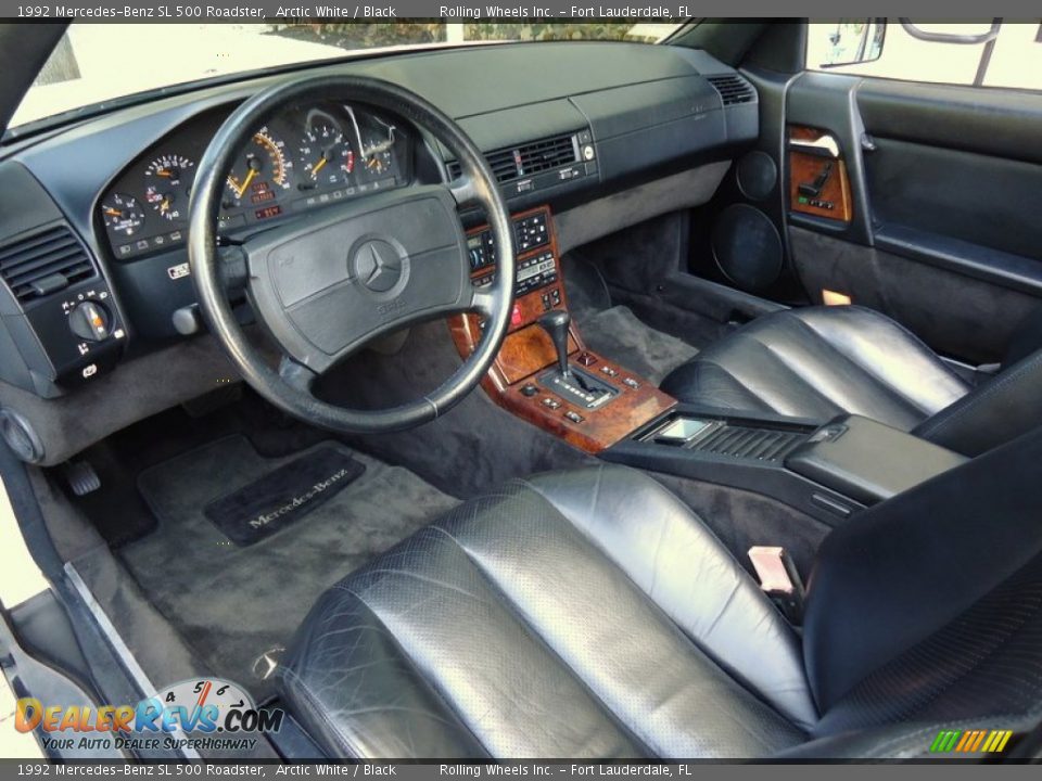 Black Interior - 1992 Mercedes-Benz SL 500 Roadster Photo #30