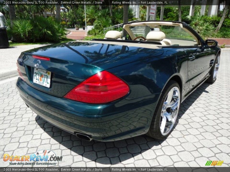 2003 Mercedes-Benz SL 500 Roadster Everest Green Metallic / Stone Photo #4
