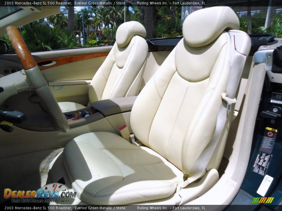 2003 Mercedes-Benz SL 500 Roadster Everest Green Metallic / Stone Photo #7