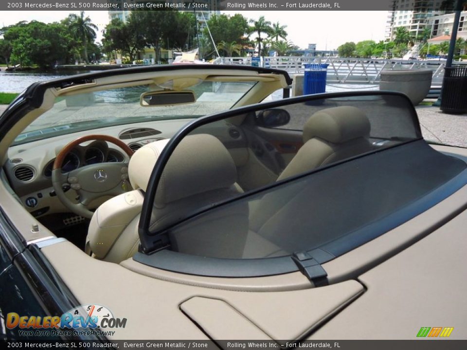 2003 Mercedes-Benz SL 500 Roadster Everest Green Metallic / Stone Photo #18