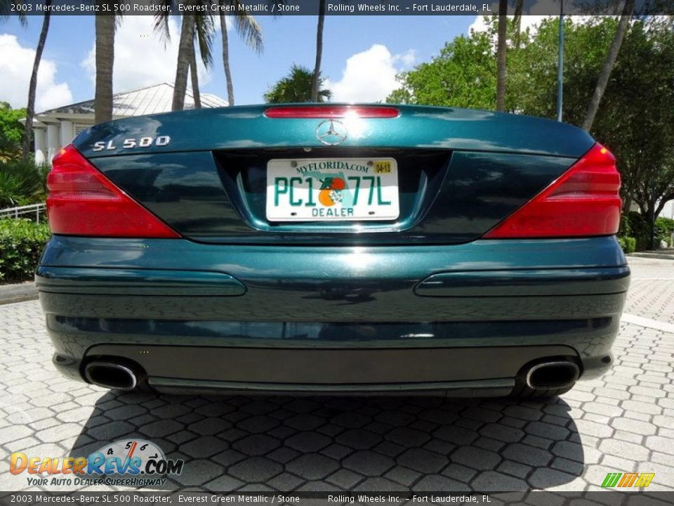 2003 Mercedes-Benz SL 500 Roadster Everest Green Metallic / Stone Photo #23