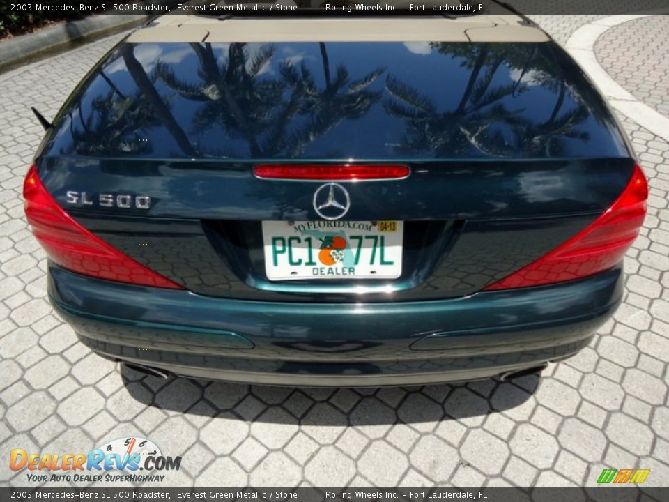 2003 Mercedes-Benz SL 500 Roadster Everest Green Metallic / Stone Photo #33