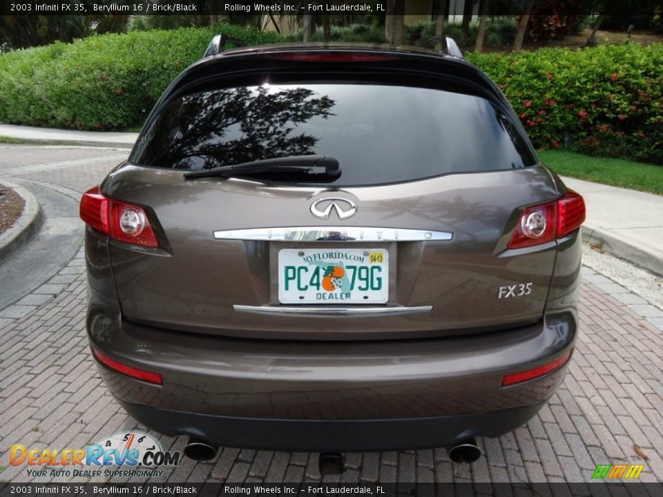 2003 Infiniti FX 35 Beryllium 16 / Brick/Black Photo #15
