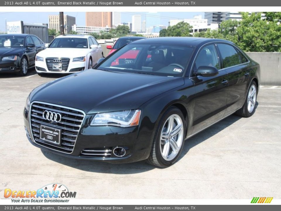 2013 Audi A8 L 4.0T quattro Emerald Black Metallic / Nougat Brown Photo #3