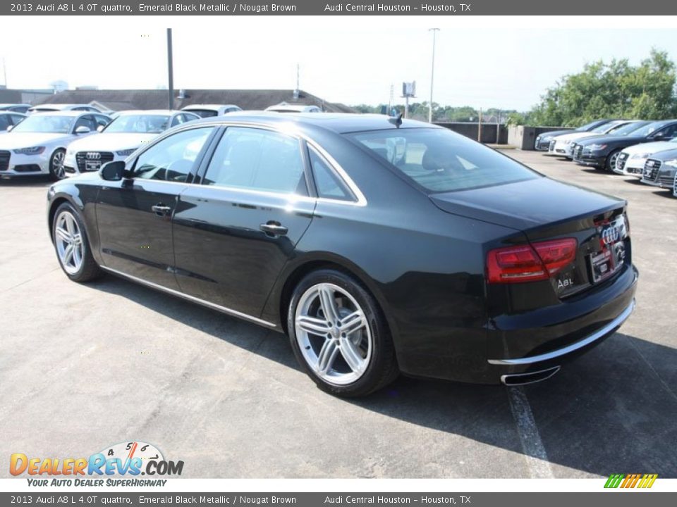 2013 Audi A8 L 4.0T quattro Emerald Black Metallic / Nougat Brown Photo #6