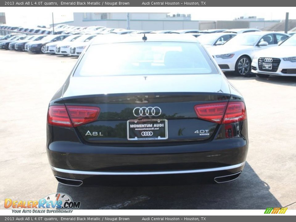 2013 Audi A8 L 4.0T quattro Emerald Black Metallic / Nougat Brown Photo #7