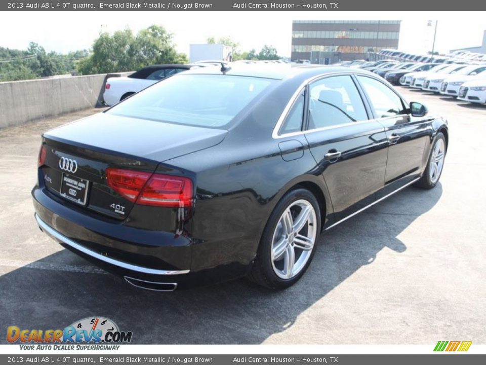 2013 Audi A8 L 4.0T quattro Emerald Black Metallic / Nougat Brown Photo #8