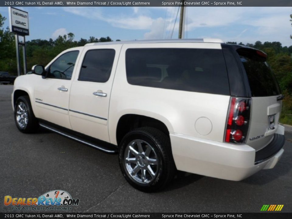 2013 GMC Yukon XL Denali AWD White Diamond Tricoat / Cocoa/Light Cashmere Photo #5