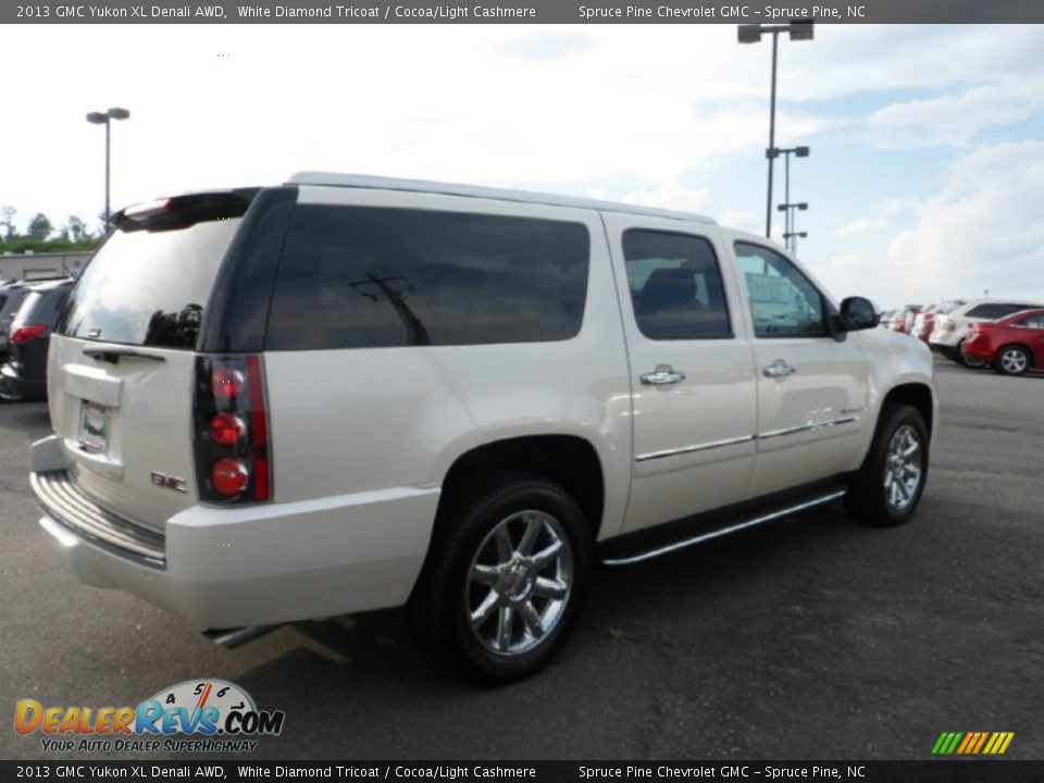2013 GMC Yukon XL Denali AWD White Diamond Tricoat / Cocoa/Light Cashmere Photo #6