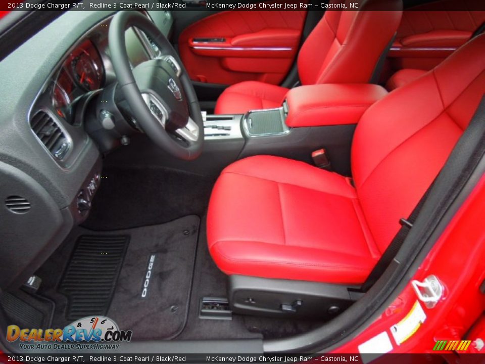 Black/Red Interior - 2013 Dodge Charger R/T Photo #8