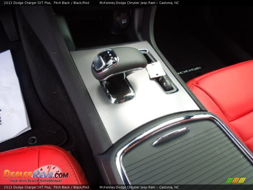 2013 Dodge Charger SXT Plus Pitch Black / Black/Red Photo #11