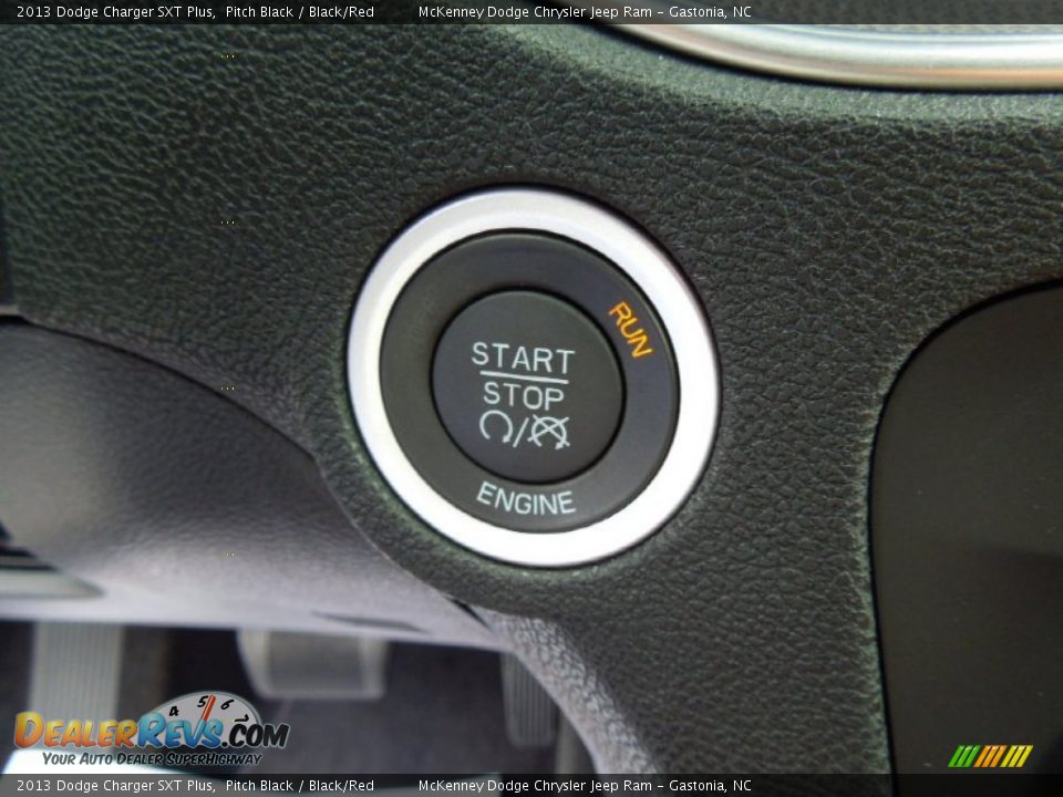 2013 Dodge Charger SXT Plus Pitch Black / Black/Red Photo #12