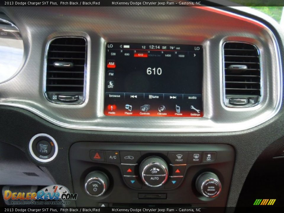 2013 Dodge Charger SXT Plus Pitch Black / Black/Red Photo #14