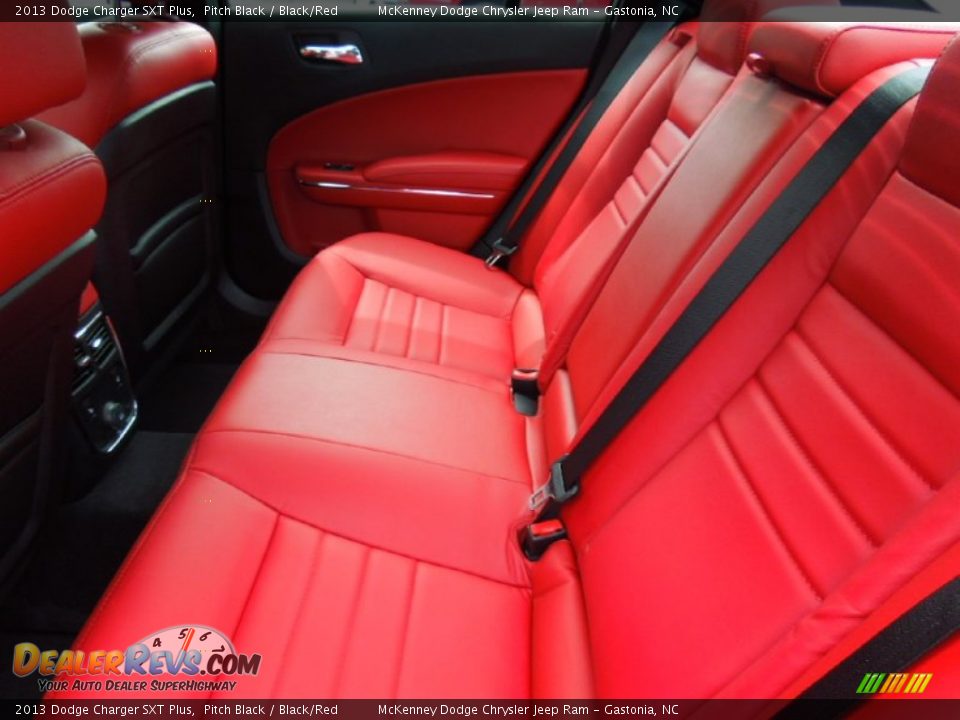 2013 Dodge Charger SXT Plus Pitch Black / Black/Red Photo #17