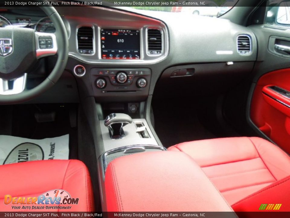 2013 Dodge Charger SXT Plus Pitch Black / Black/Red Photo #20
