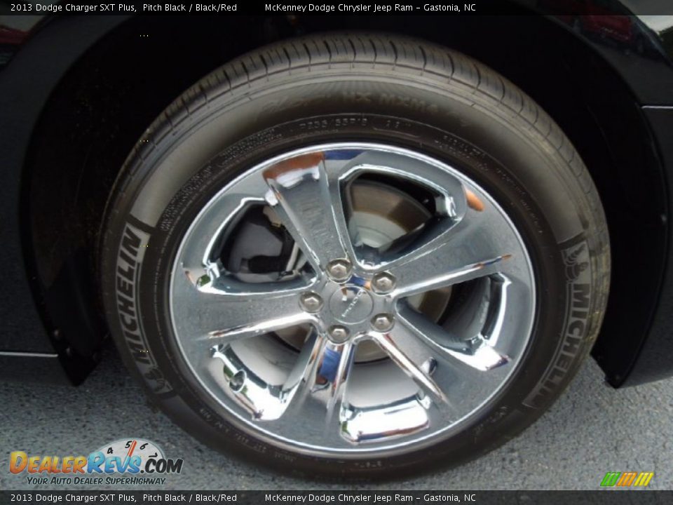 2013 Dodge Charger SXT Plus Pitch Black / Black/Red Photo #26