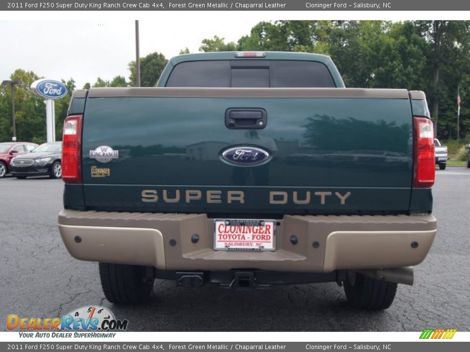 2011 Ford F250 Super Duty King Ranch Crew Cab 4x4 Forest Green Metallic / Chaparral Leather Photo #4