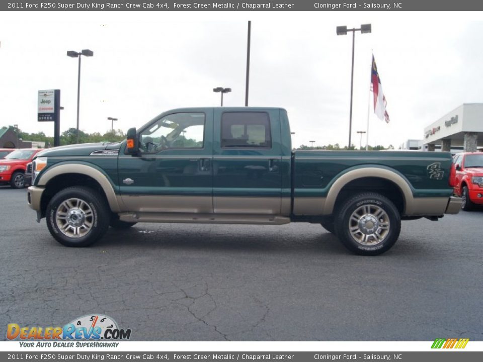 2011 Ford F250 Super Duty King Ranch Crew Cab 4x4 Forest Green Metallic / Chaparral Leather Photo #5