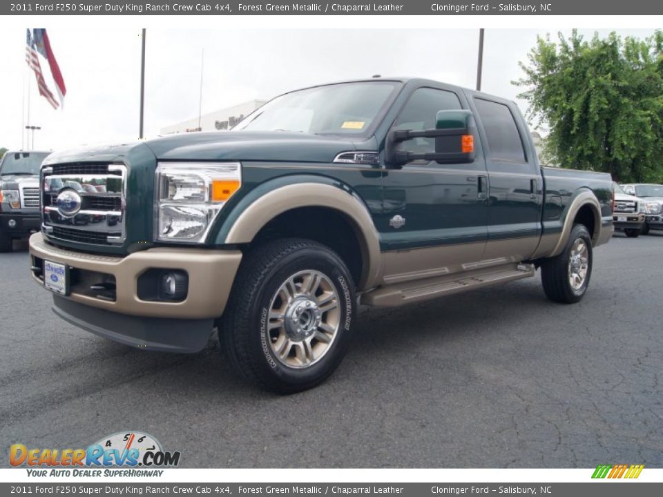 2011 Ford F250 Super Duty King Ranch Crew Cab 4x4 Forest Green Metallic / Chaparral Leather Photo #6