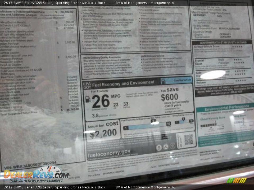 2013 BMW 3 Series 328i Sedan Sparkling Bronze Metallic / Black Photo #12