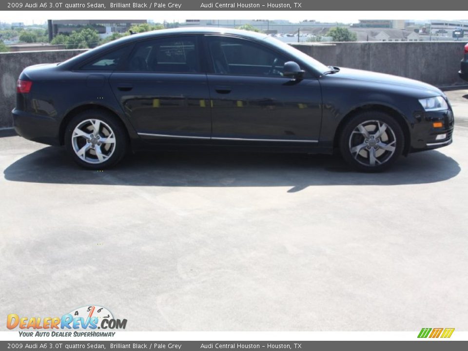 2009 Audi A6 3.0T quattro Sedan Brilliant Black / Pale Grey Photo #6 ...