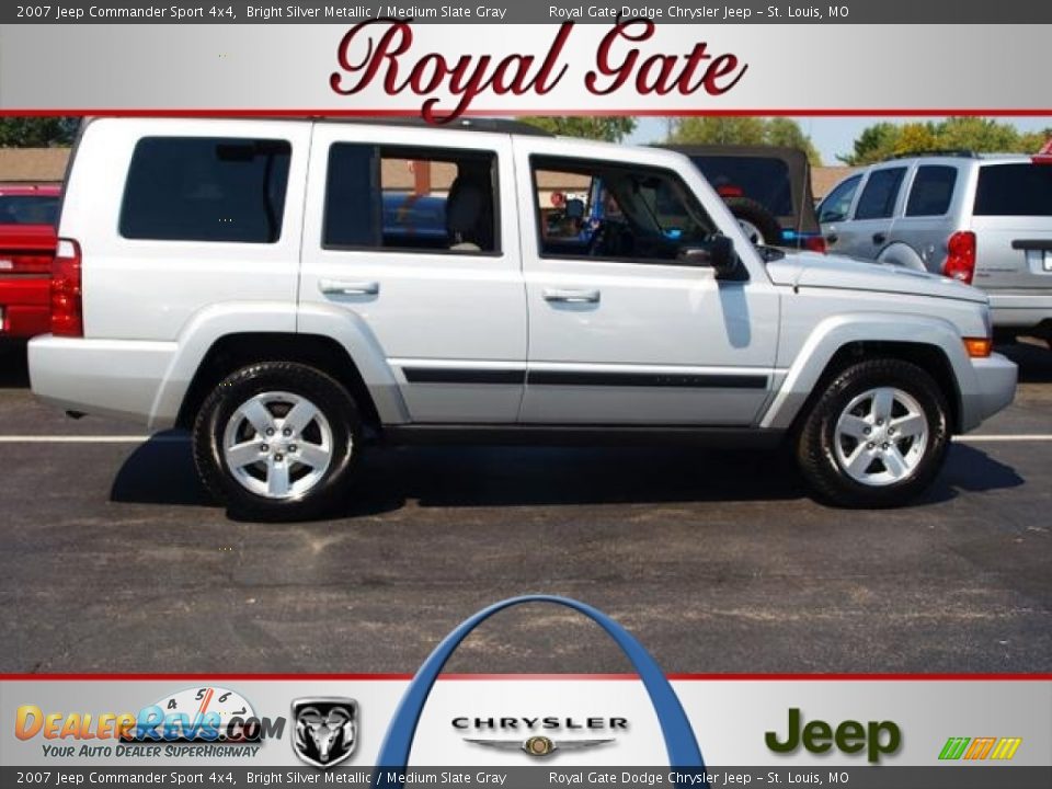 2007 Jeep Commander Sport 4x4 Bright Silver Metallic / Medium Slate Gray Photo #1