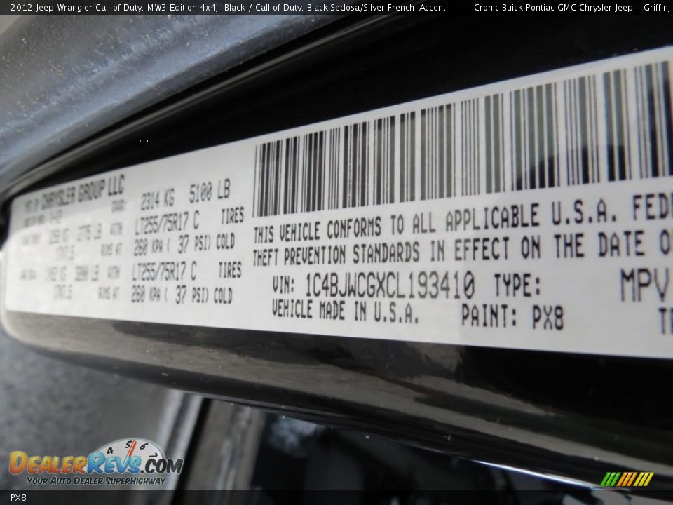 Jeep Color Code PX8 Black