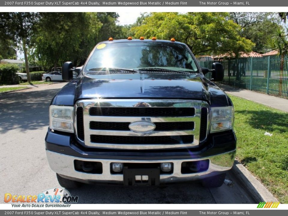 2007 Ford F350 Super Duty XLT SuperCab 4x4 Dually Medium Wedgewood Blue Metallic / Medium Flint Photo #15
