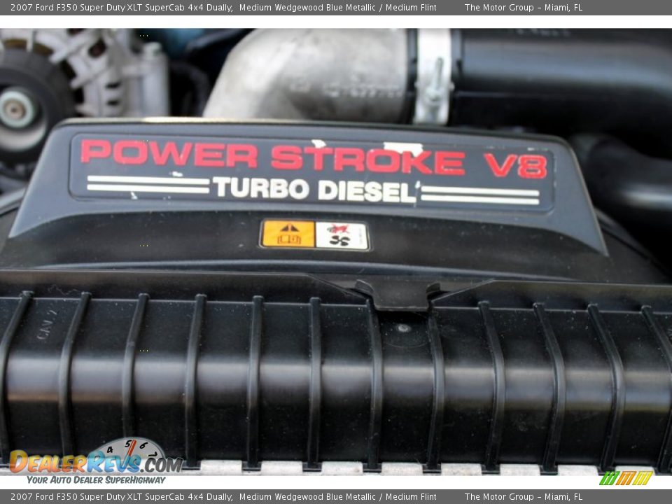 2007 Ford F350 Super Duty XLT SuperCab 4x4 Dually Medium Wedgewood Blue Metallic / Medium Flint Photo #32