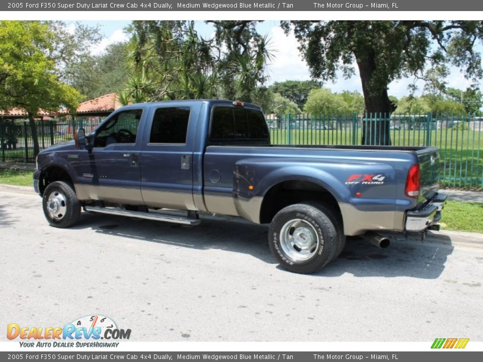 2005 Ford F350 Super Duty Lariat Crew Cab 4x4 Dually Medium Wedgewood Blue Metallic / Tan Photo #5