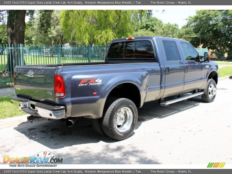 2005 Ford F350 Super Duty Lariat Crew Cab 4x4 Dually Medium Wedgewood Blue Metallic / Tan Photo #8