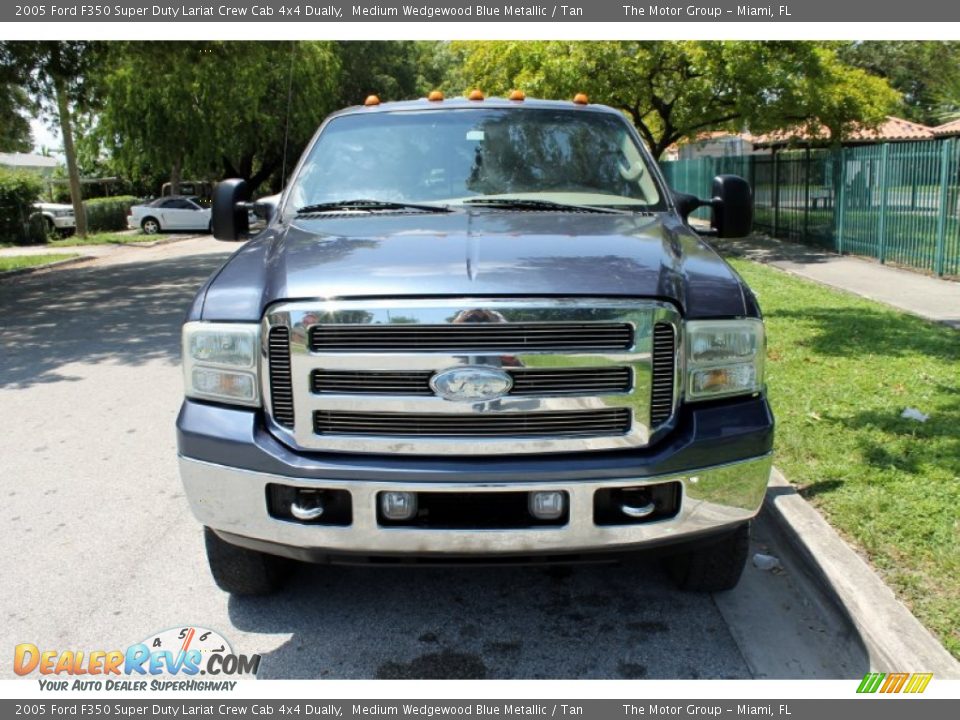2005 Ford F350 Super Duty Lariat Crew Cab 4x4 Dually Medium Wedgewood Blue Metallic / Tan Photo #15