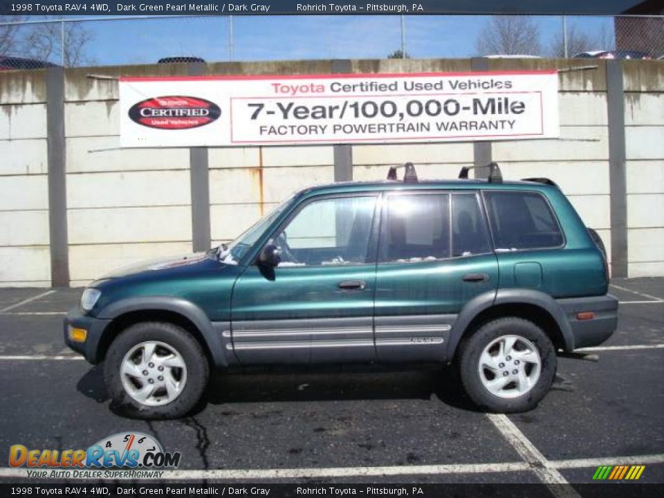 1998 Toyota RAV4 4WD Dark Green Pearl Metallic / Dark Gray Photo #1